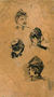 Four Studies of Soldiers' Heads